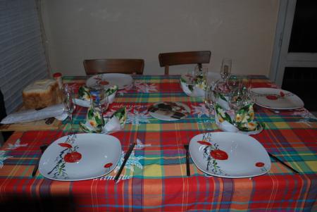 table préparée par Julien